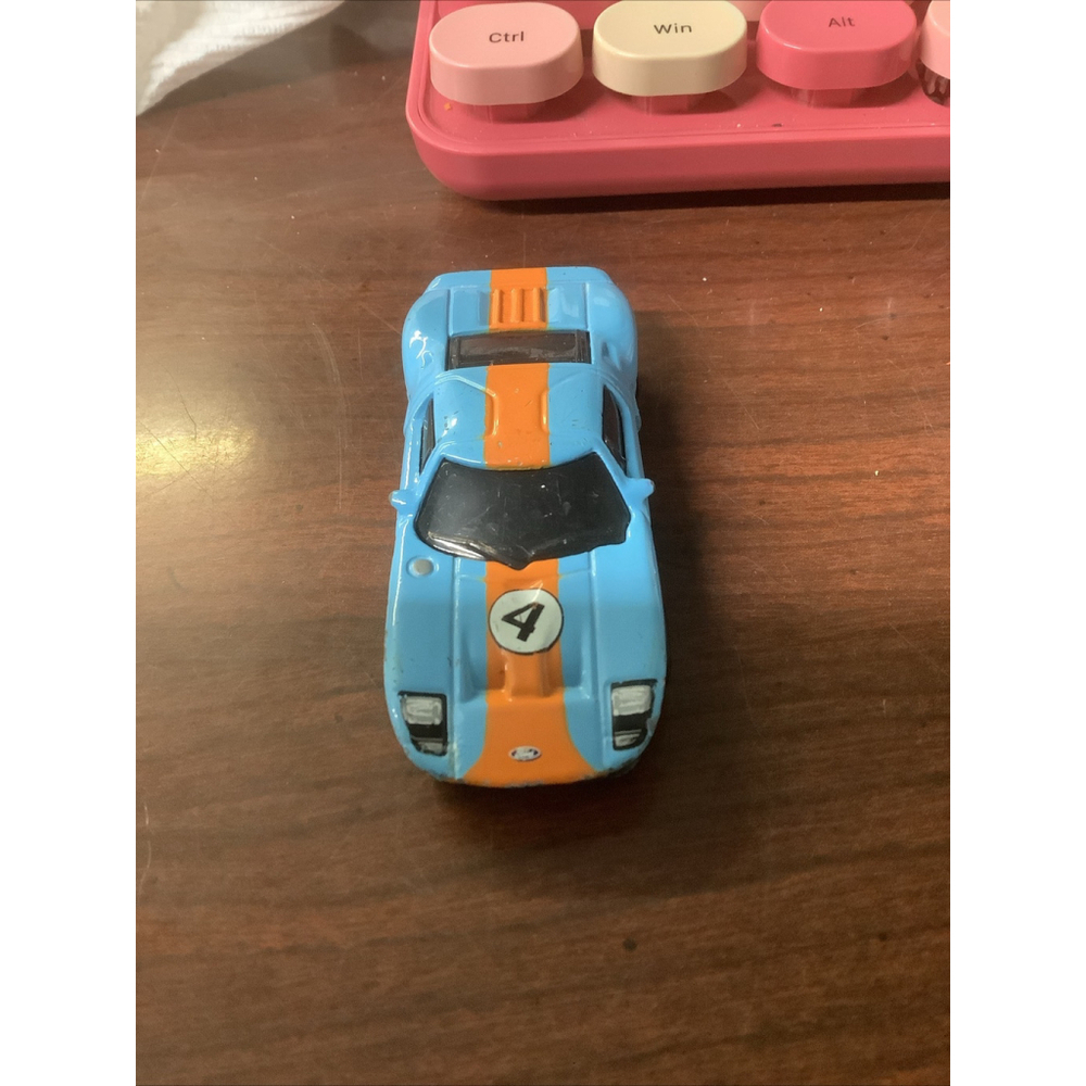 Vintage 2004 Matchbox 2005 Ford GT Rare Baby Blue Original Old Car Orange Stripe